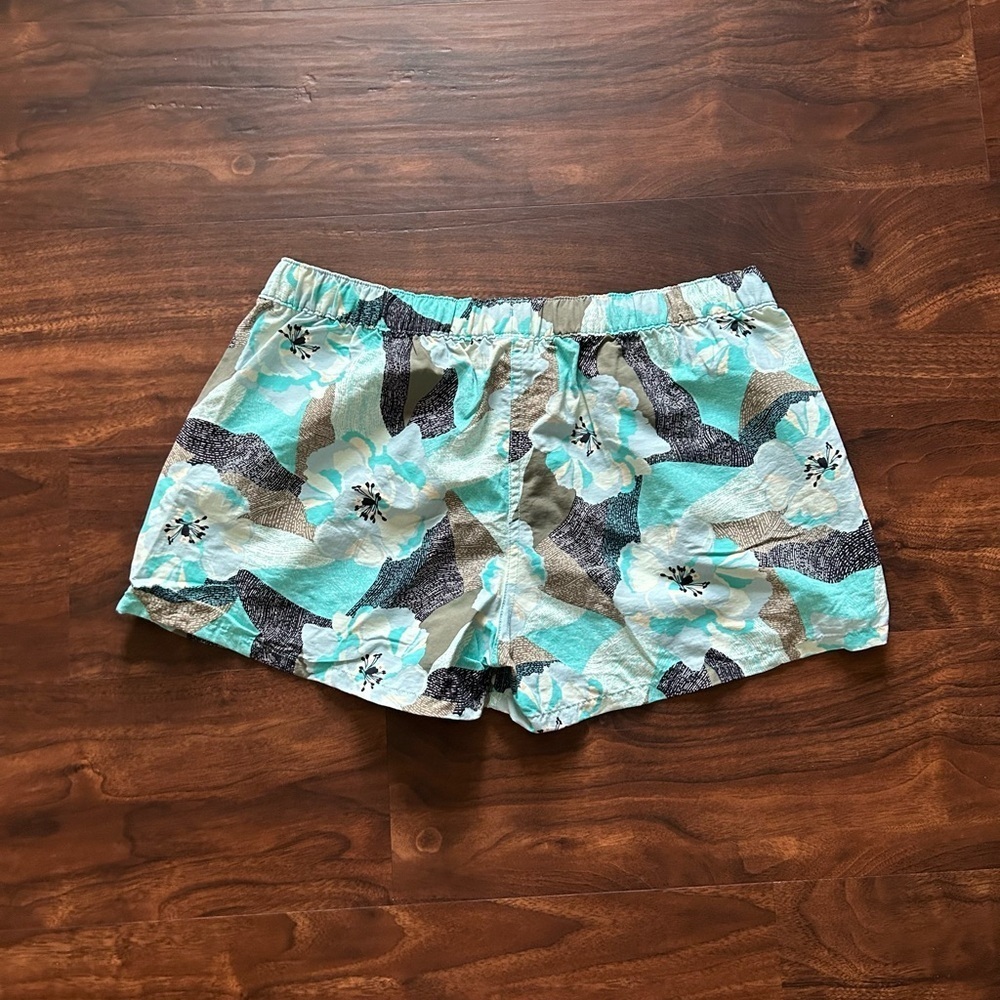 Patagonia Barely Baggies Print Shorts Hibiscus Field Howling Turquoise Large - Picture 7 of 7
